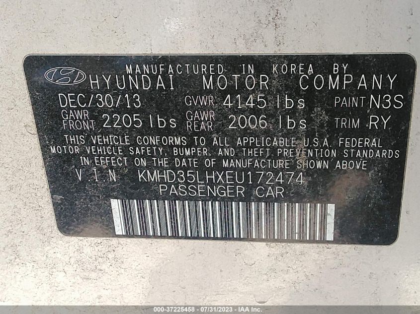 2014 HYUNDAI ELANTRA GT - KMHD35LHXEU172474