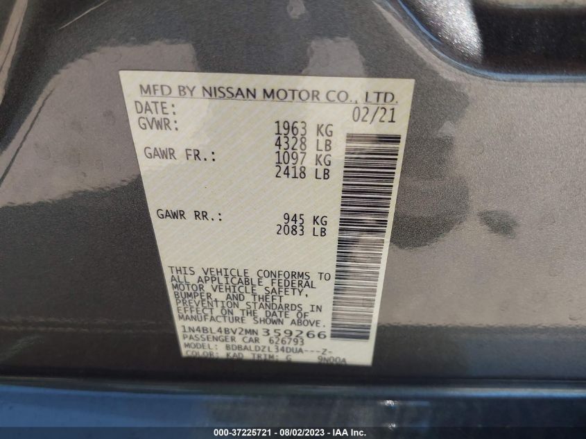 2021 NISSAN ALTIMA 2.5 S - 1N4BL4BV2MN359266