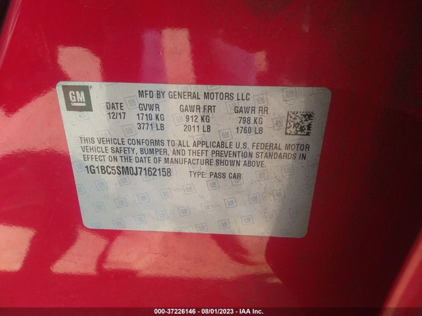 2018 CHEVROLET CRUZE LS - 1G1BC5SM0J7162158