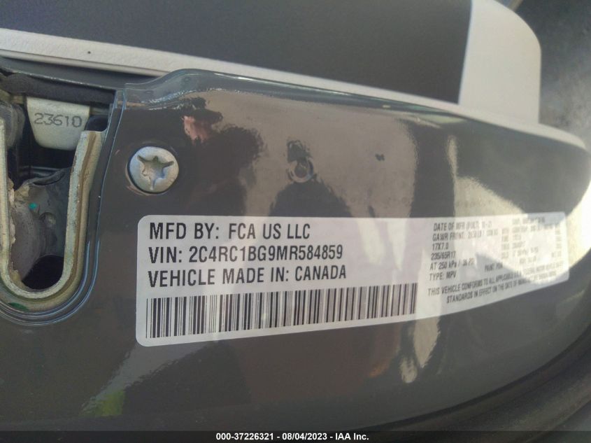 2021 CHRYSLER PACIFICA TOURING L - 2C4RC1BG9MR584859