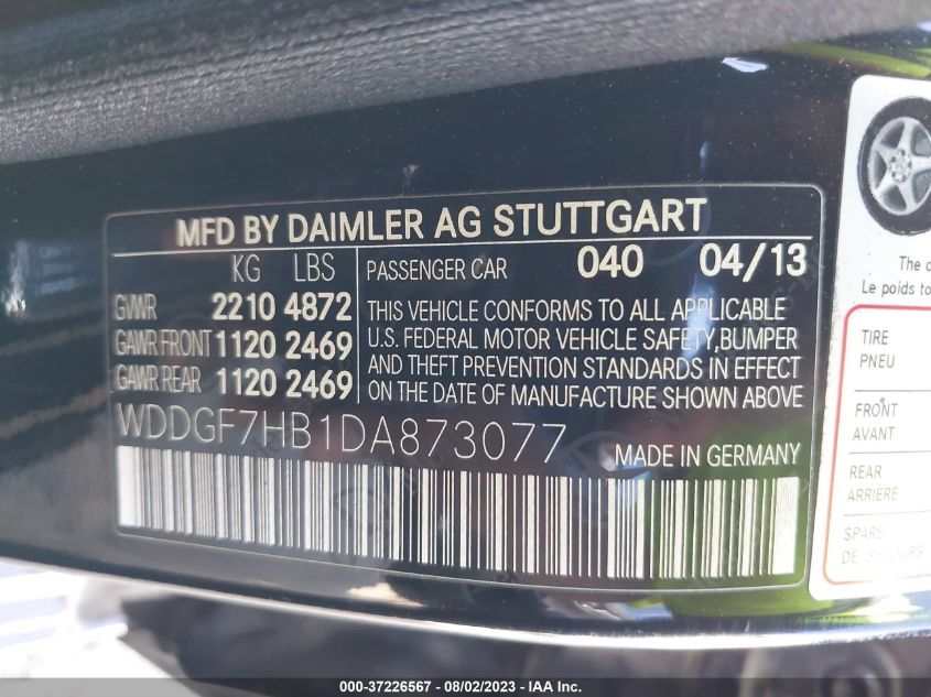 2013 MERCEDES-BENZ C-CLASS C 63 AMG - WDDGF7HB1DA873077