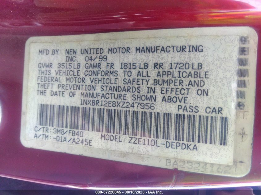 2013 TOYOTA CAMRY L/LE/SE/XLE - 4T4BF1FK5DR294159