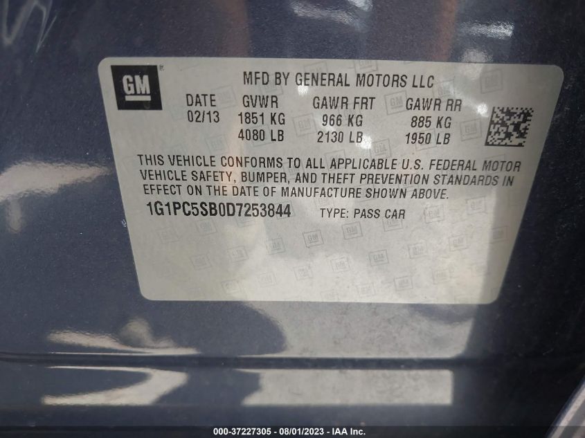 2013 CHEVROLET CRUZE 1LT - 1G1PC5SB0D7253844