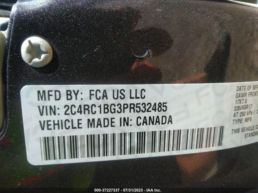 2C4RC1BG3PR532485 2023 CHRYSLER PACIFICA, photo no. 9