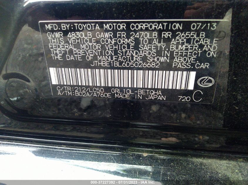 2013 LEXUS GS 350 - JTHBE1BL6D5026682