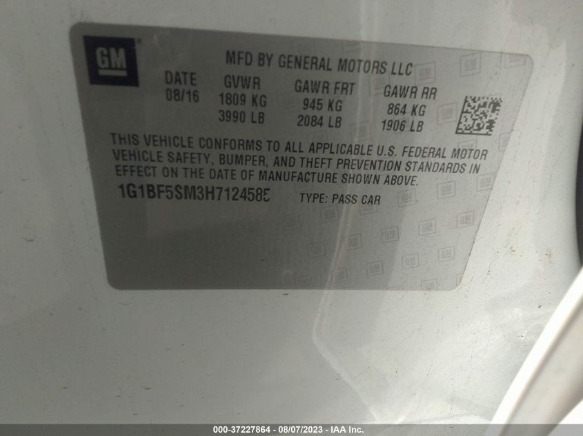 2017 CHEVROLET CRUZE PREMIER - 1G1BF5SM3H7124585