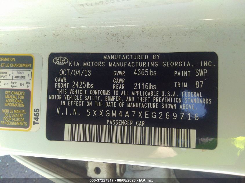 2014 KIA OPTIMA LX - 5XXGM4A7XEG269716