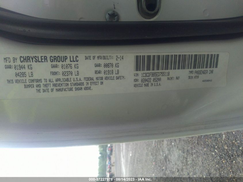 2014 DODGE DART SXT - 1C3CDFBB5ED755118