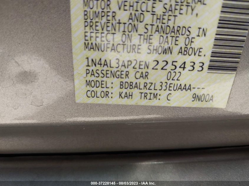 2014 NISSAN ALTIMA 2.5 S - 1N4AL3AP2EN225433