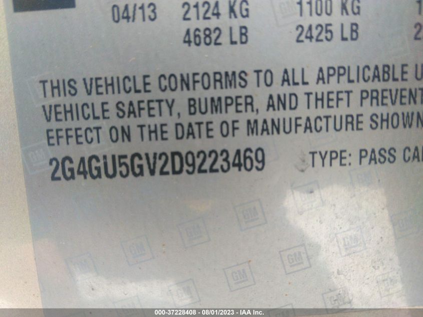 2013 BUICK REGAL TURBO PREMIUM 3 - 2G4GU5GV2D9223469