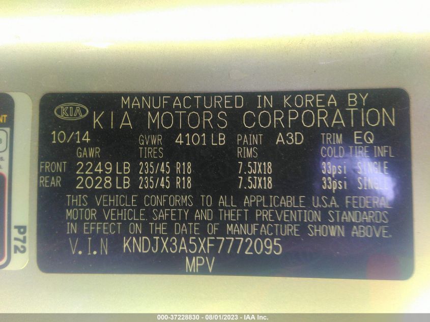 2015 KIA SOUL ! - KNDJX3A5XF7772095