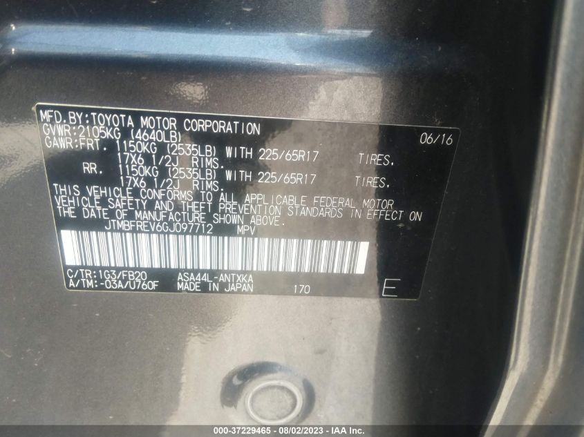 2016 TOYOTA RAV4 LE - JTMBFREV6GJ097712
