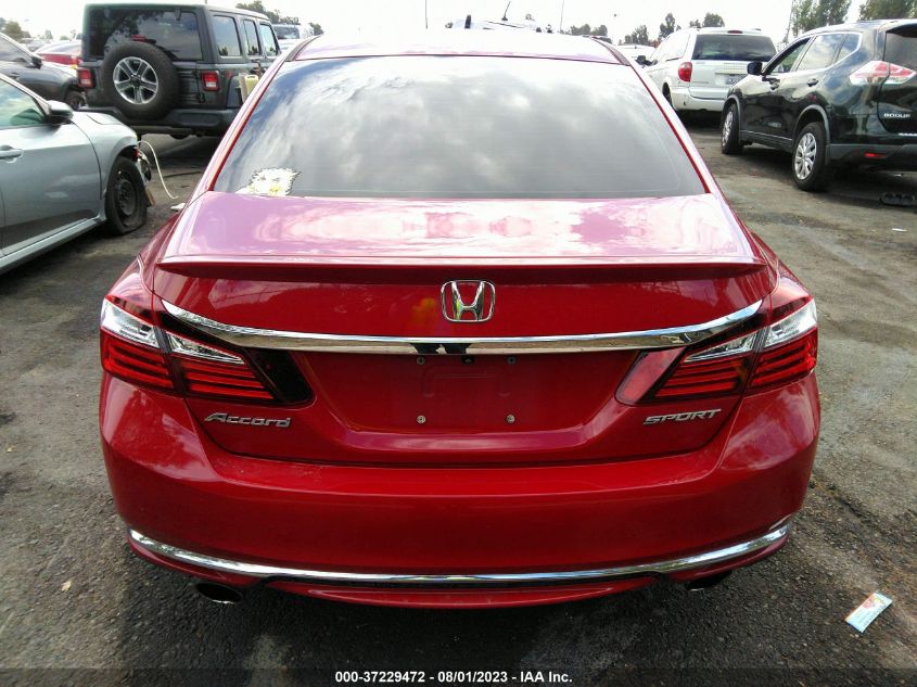 2016 HONDA ACCORD SEDAN SPORT - 1HGCR2F58GA201829
