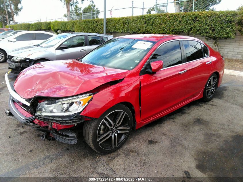 2016 HONDA ACCORD SEDAN SPORT - 1HGCR2F58GA201829