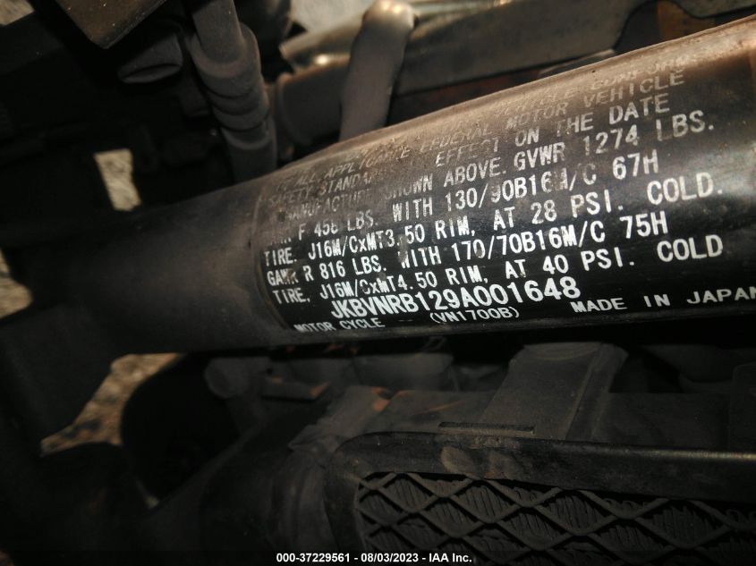 2009 KAWASAKI VN1700 B JKBVNRB129A001648