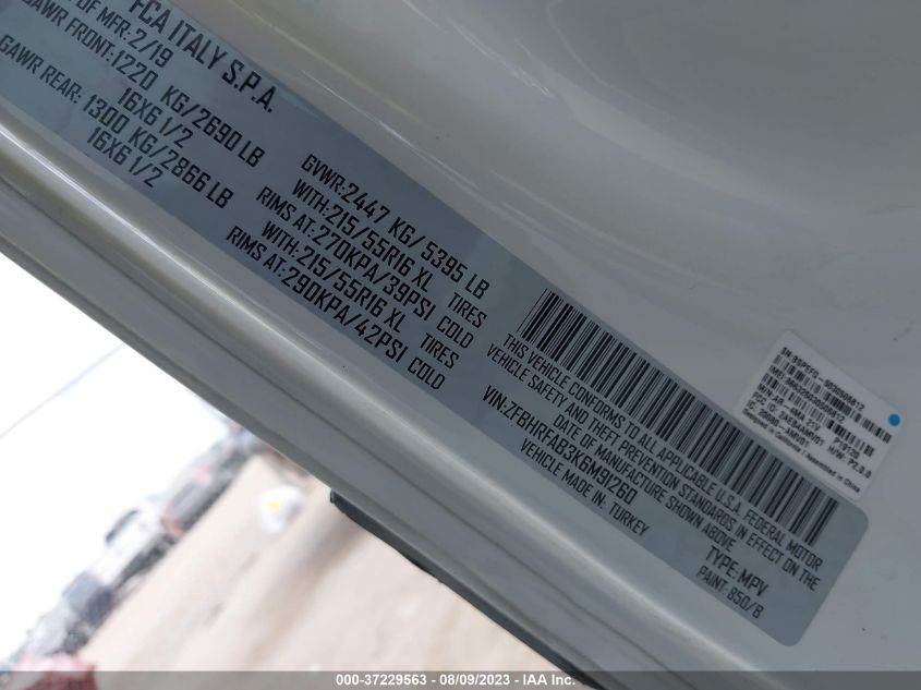 2019 RAM PROMASTER CITY TRADESMAN - ZFBHRFAB3K6M91260