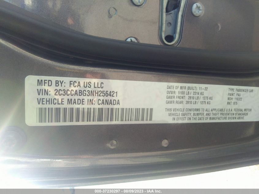2022 CHRYSLER 300 300S - 2C3CCABG3NH256421