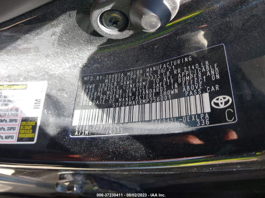 2021 TOYOTA COROLLA LE - 5YFEPMAEXMP256001
