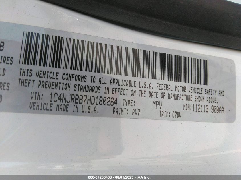 2017 JEEP PATRIOT SPORT - 1C4NJRBB7HD180264