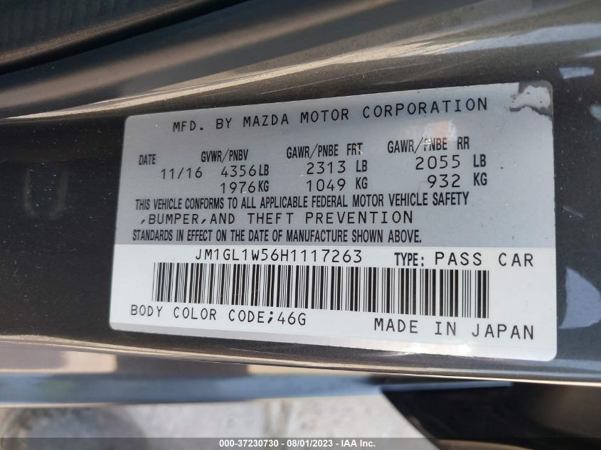 2017 MAZDA MAZDA6 GRAND TOURING - JM1GL1W56H1117263