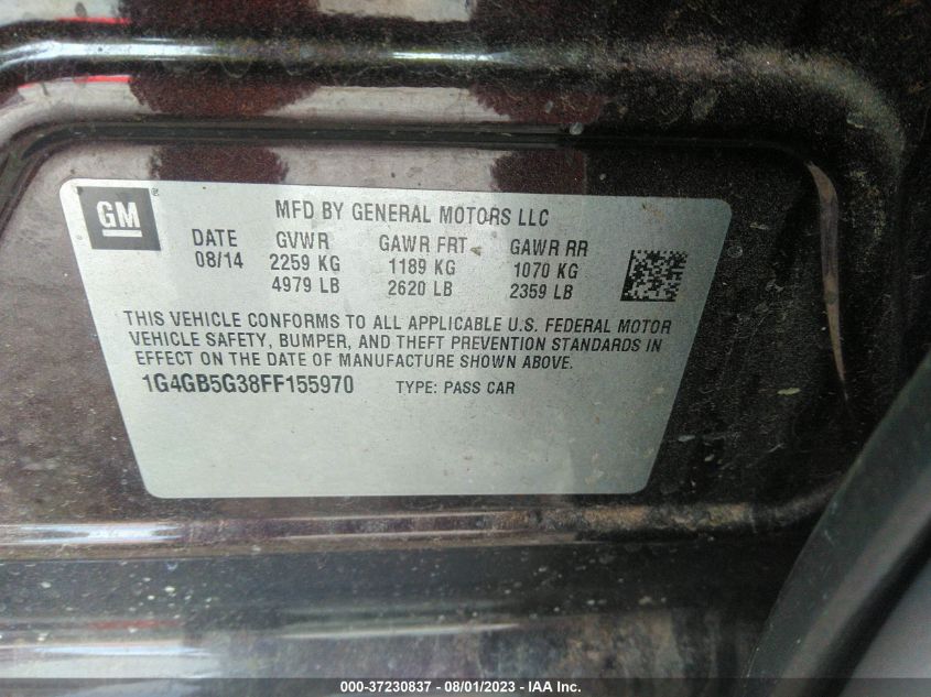 2015 BUICK LACROSSE LEATHER - 1G4GB5G38FF155970