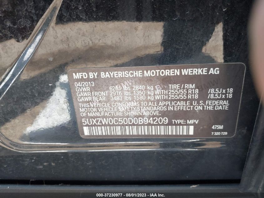 2013 BMW X5 XDRIVE35D - 5UXZW0C50D0B94209