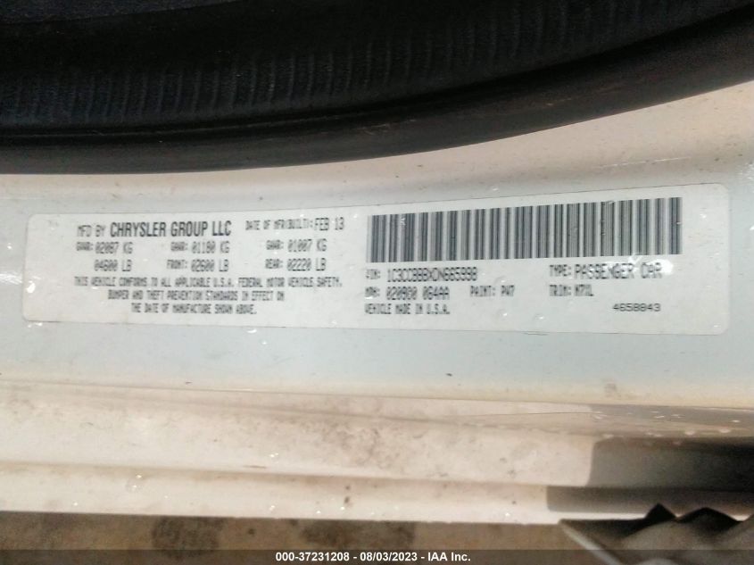 2013 CHRYSLER 200 TOURING - 1C3CCBBBXDN665998