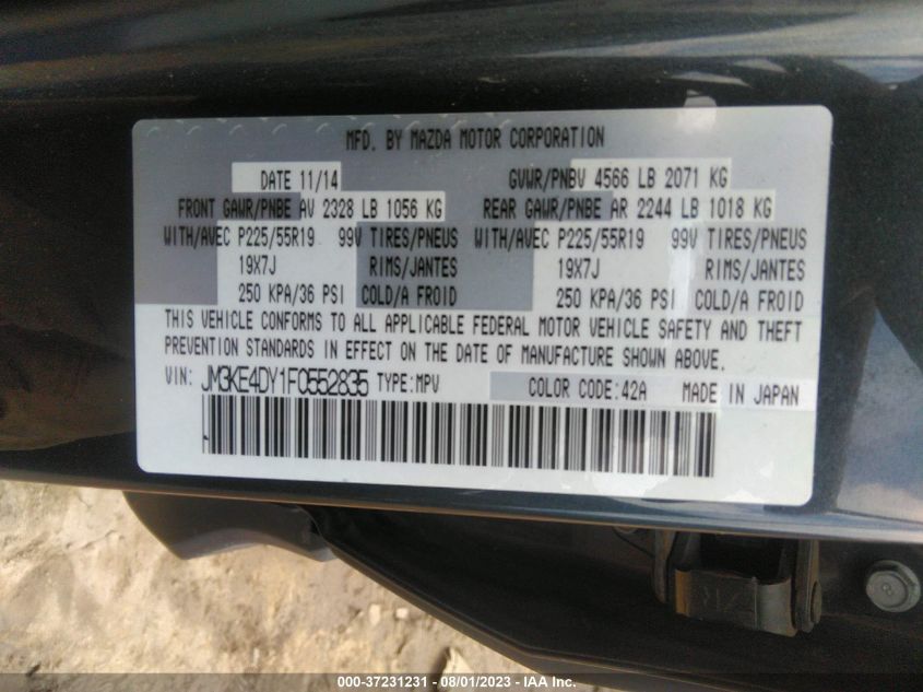 2015 MAZDA CX-5 GRAND TOURING - JM3KE4DY1F0552835