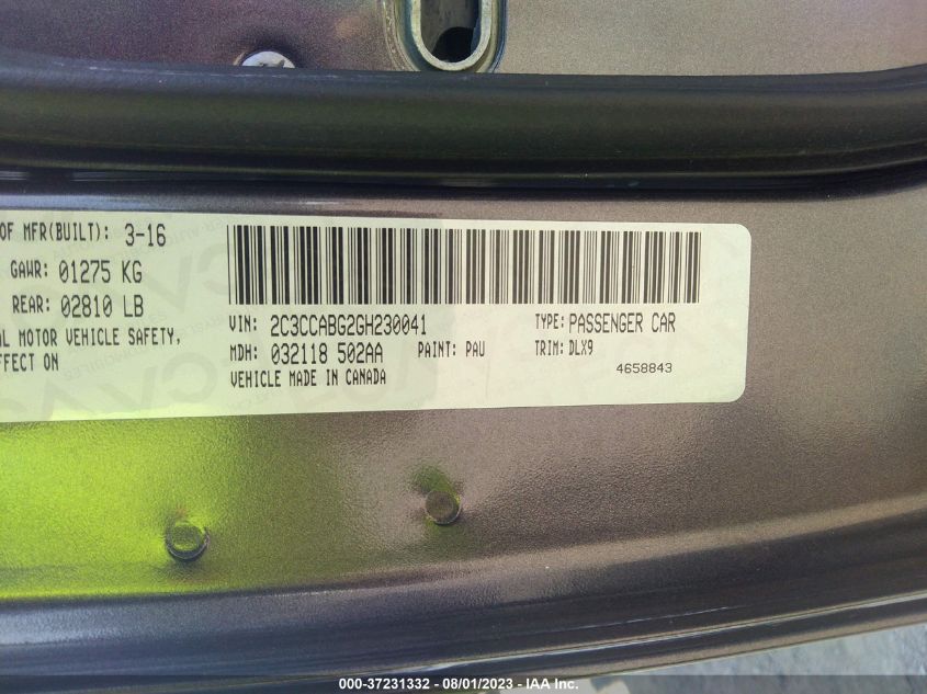 2016 CHRYSLER 300 300S - 2C3CCABG2GH230041