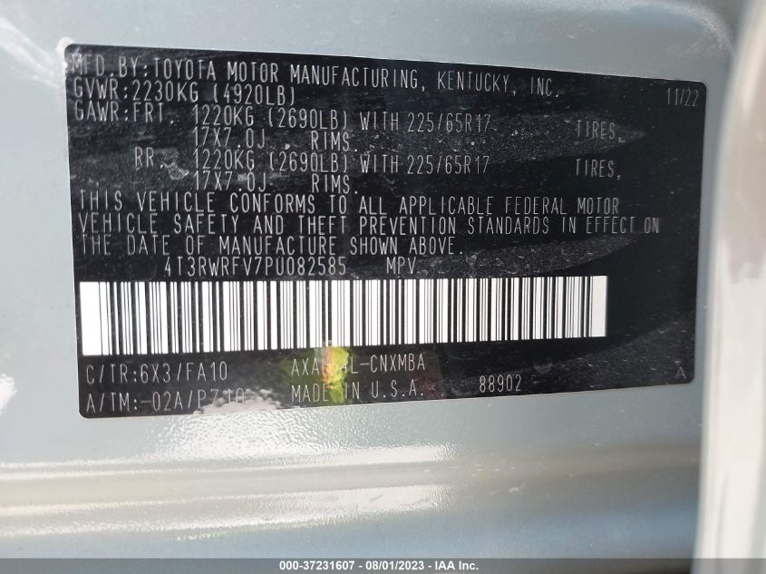 2023 TOYOTA RAV4 HYBRID XLE - 4T3RWRFV7PU082585
