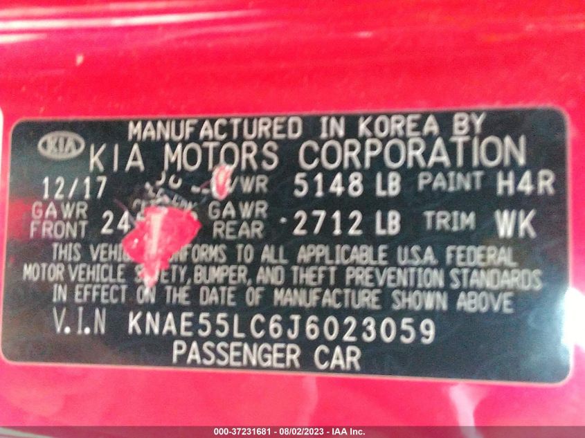 2018 KIA STINGER GT2 - KNAE55LC6J6023059