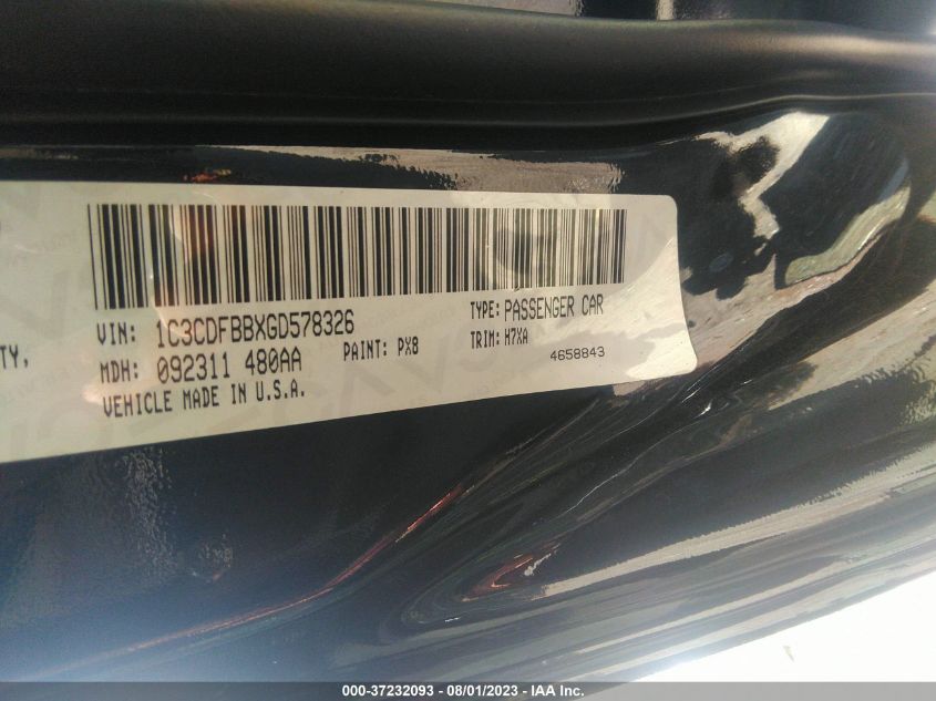 2016 DODGE DART SXT - 1C3CDFBBXGD578326
