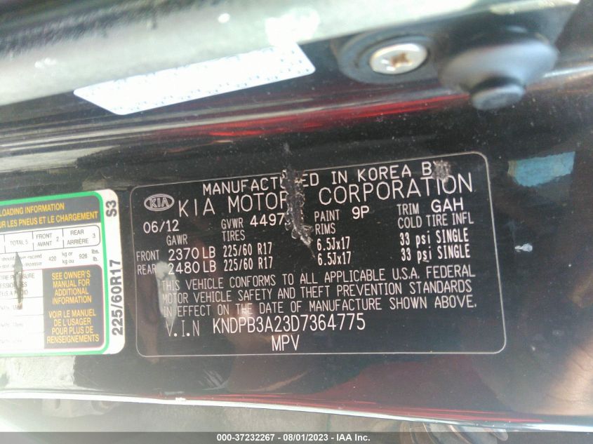 2013 KIA SPORTAGE LX - KNDPB3A23D7364775