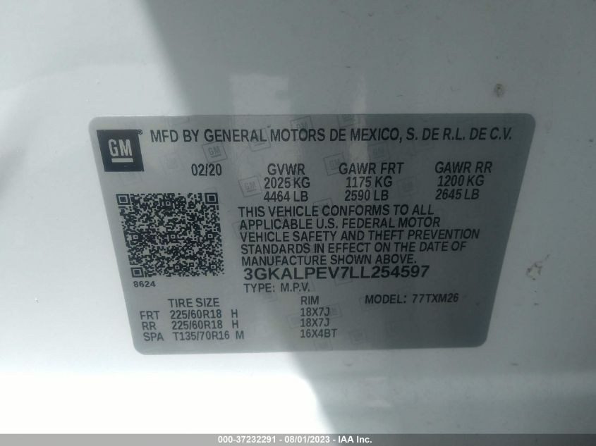 2020 GMC TERRAIN SLT - 3GKALPEV7LL254597