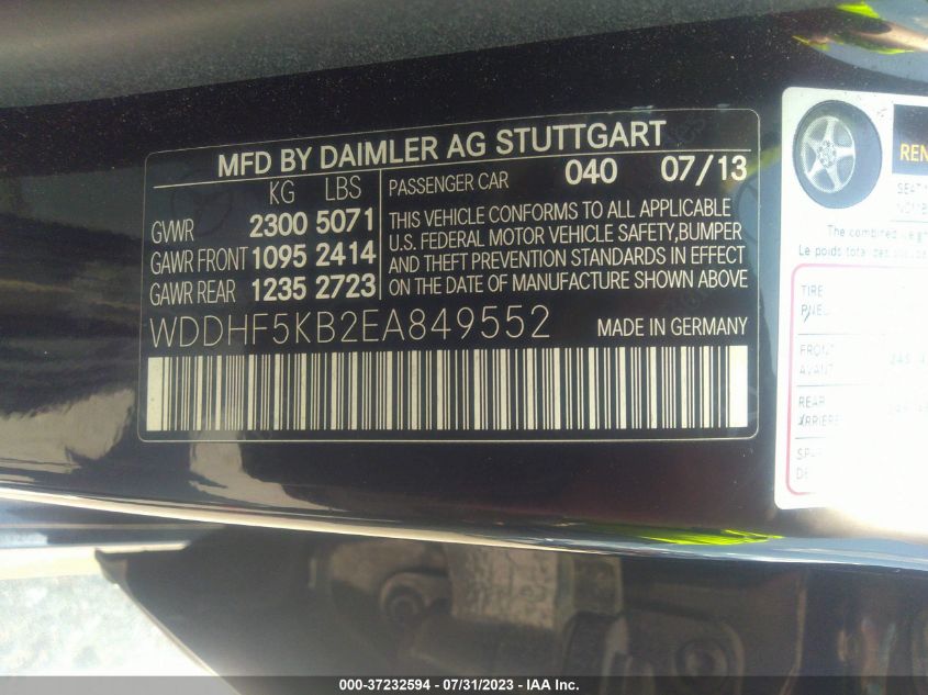 2014 MERCEDES-BENZ E-CLASS E 350 - WDDHF5KB2EA849552