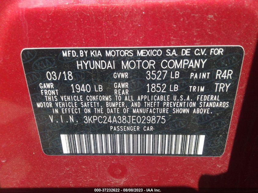 2018 HYUNDAI ACCENT SEL - 3KPC24A38JE029875