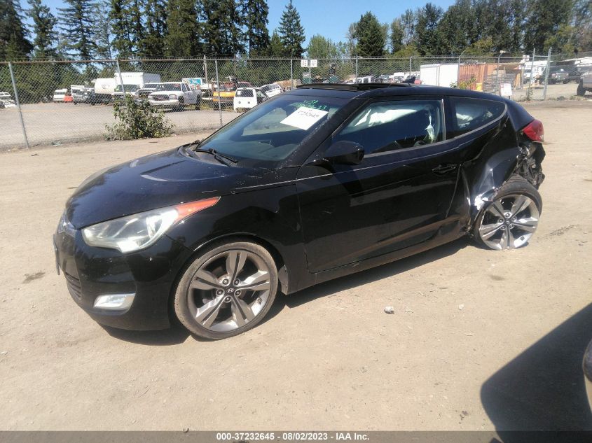 2013 HYUNDAI VELOSTER W/BLACK INT - KMHTC6AD6DU145658