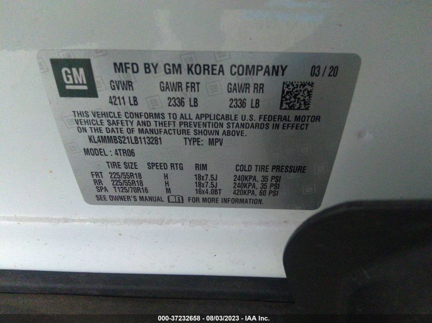 2020 BUICK ENCORE GX PREFERRED - KL4MMBS21LB113281