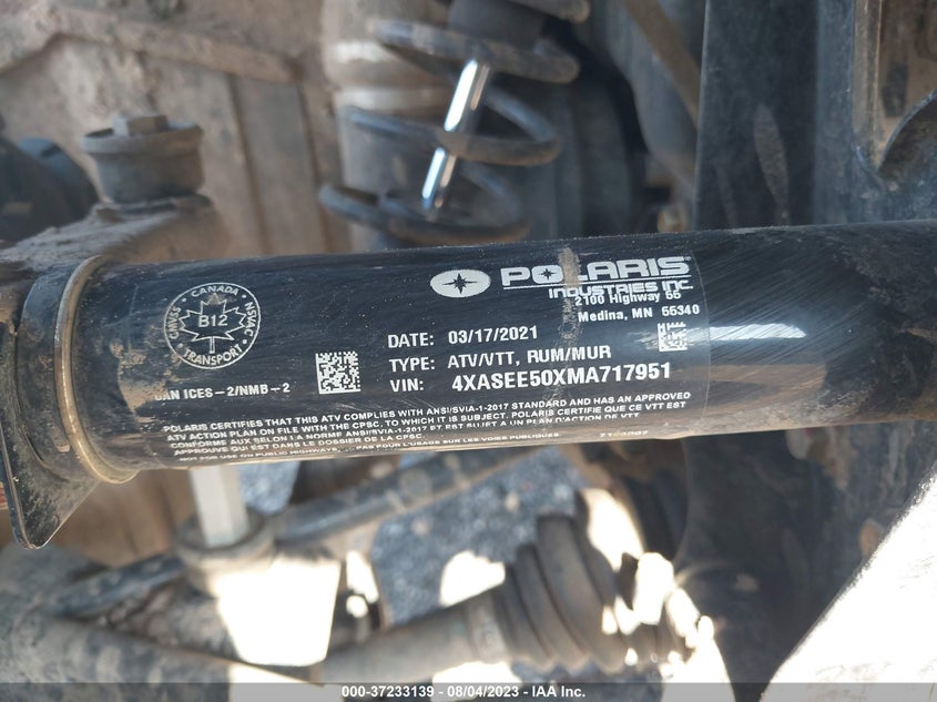 VIN 4XASEE50XMA717951 2021 POLARIS SPORTSMAN 450 H.O. EPS