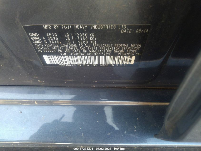 2015 SUBARU LEGACY 2.5I LIMITED - 4S3BNAL66F3017229