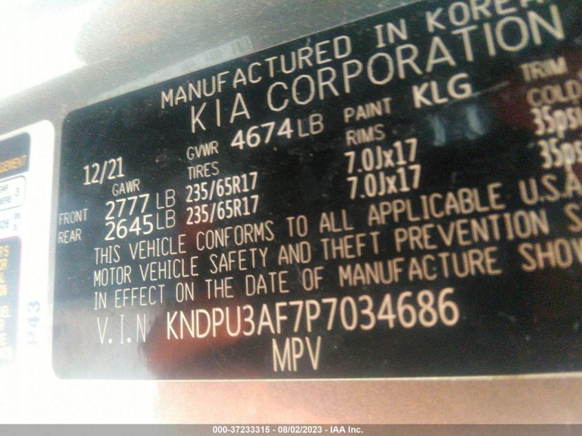 2023 KIA SPORTAGE LX - KNDPU3AF7P7034686