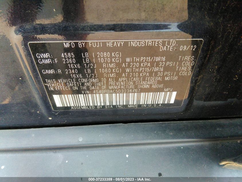 2013 SUBARU OUTBACK 2.5I - 4S4BRBAC5D3236467
