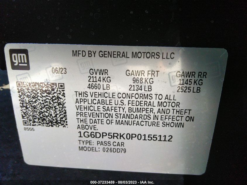 2023 CADILLAC CT5 SPORT - 1G6DP5RK0P0155112