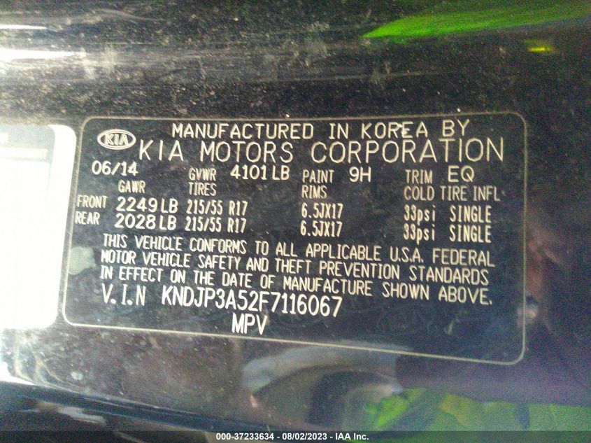 2015 KIA SOUL + - KNDJP3A52F7116067