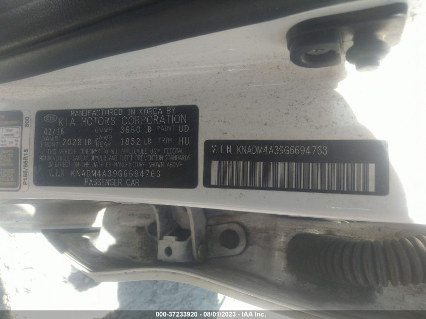2016 KIA RIO LX - KNADM4A39G6694763