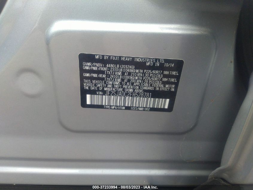 2015 SUBARU FORESTER 2.5I PREMIUM - JF2SJADC2FH528781