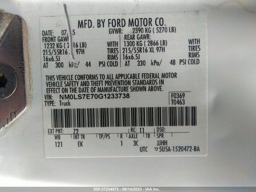 2016 FORD TRANSIT CONNECT XL - NM0LS7E70G1233738