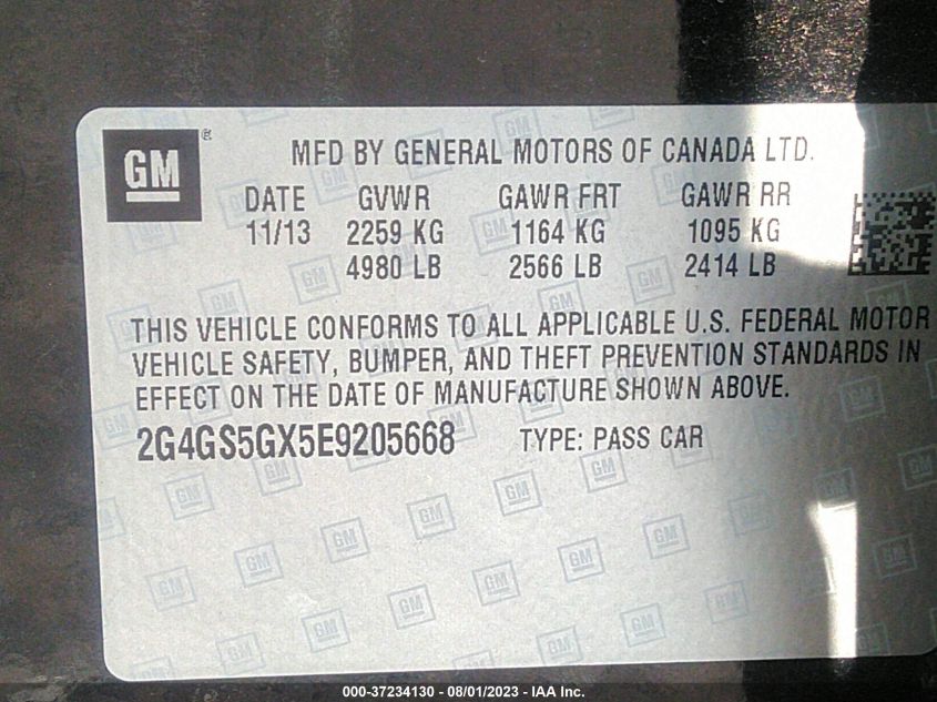 2014 BUICK REGAL PREMIUM - 2G4GS5GX5E9205668