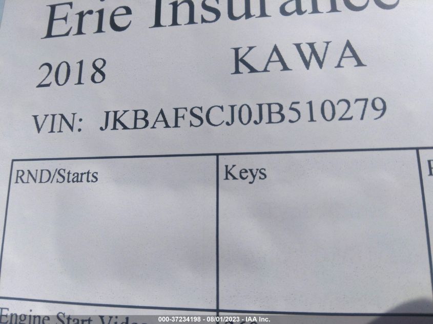 2018 KAWASAKI KAF820 - JKBAFSCJ0JB510279