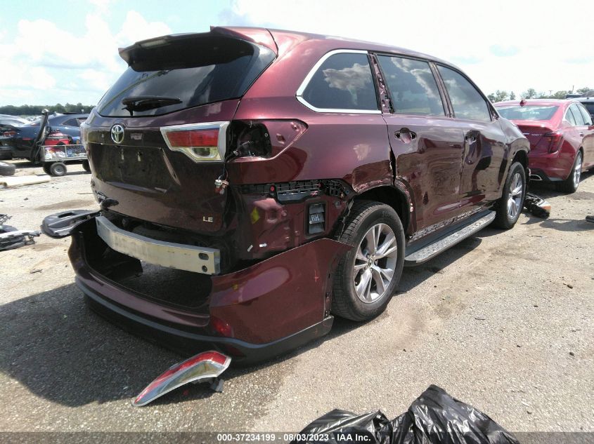 2016 TOYOTA HIGHLANDER LE - 5TDZKRFH7GS142291